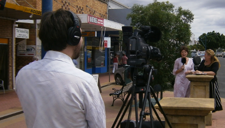 Filming Youtube video for Narrabri CBD Masterplan Consultation